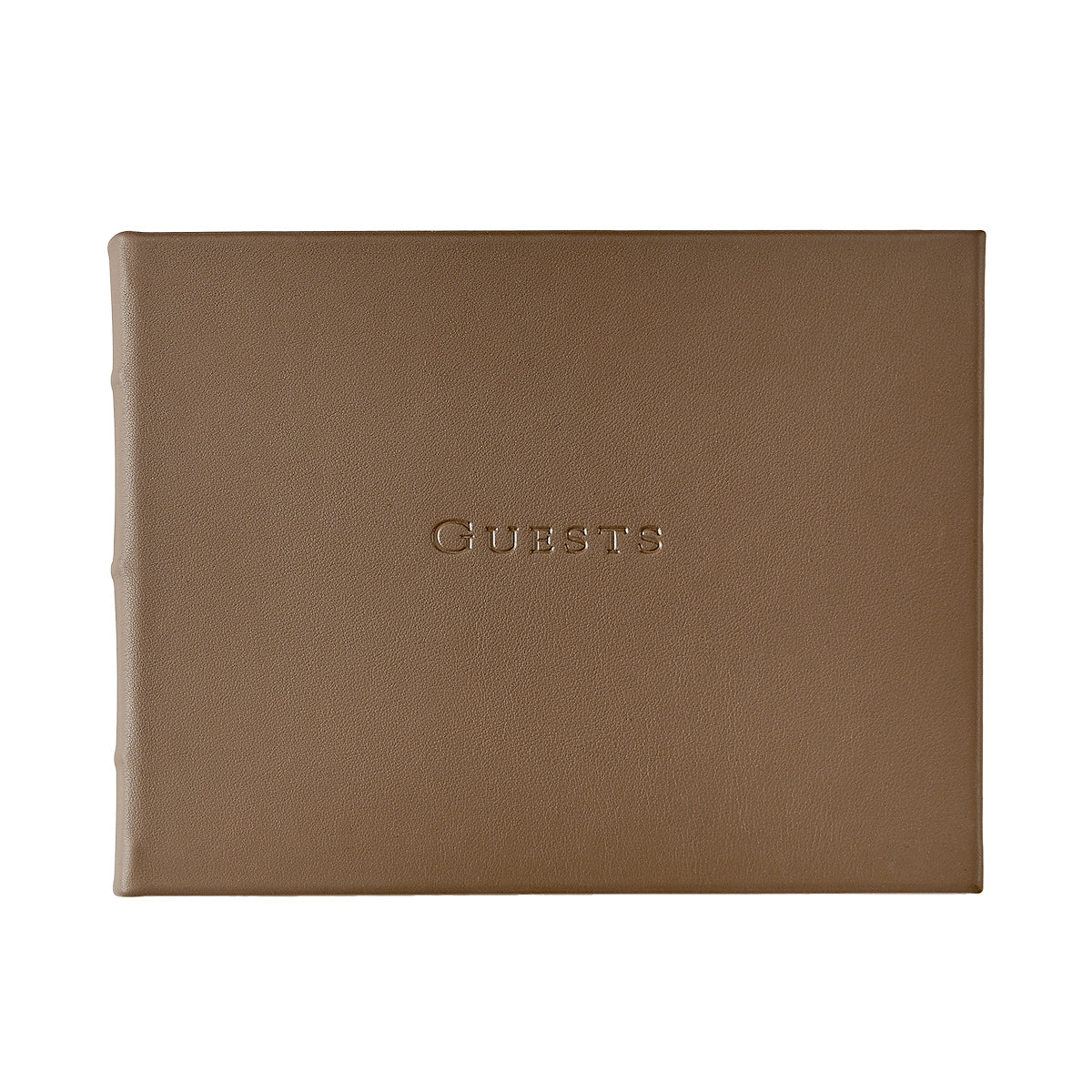 Graphic Image Guest Book Taupe Traditional Leather