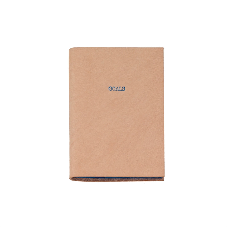 Graphic Image Goals Mini Journal Natural Vachetta Leather