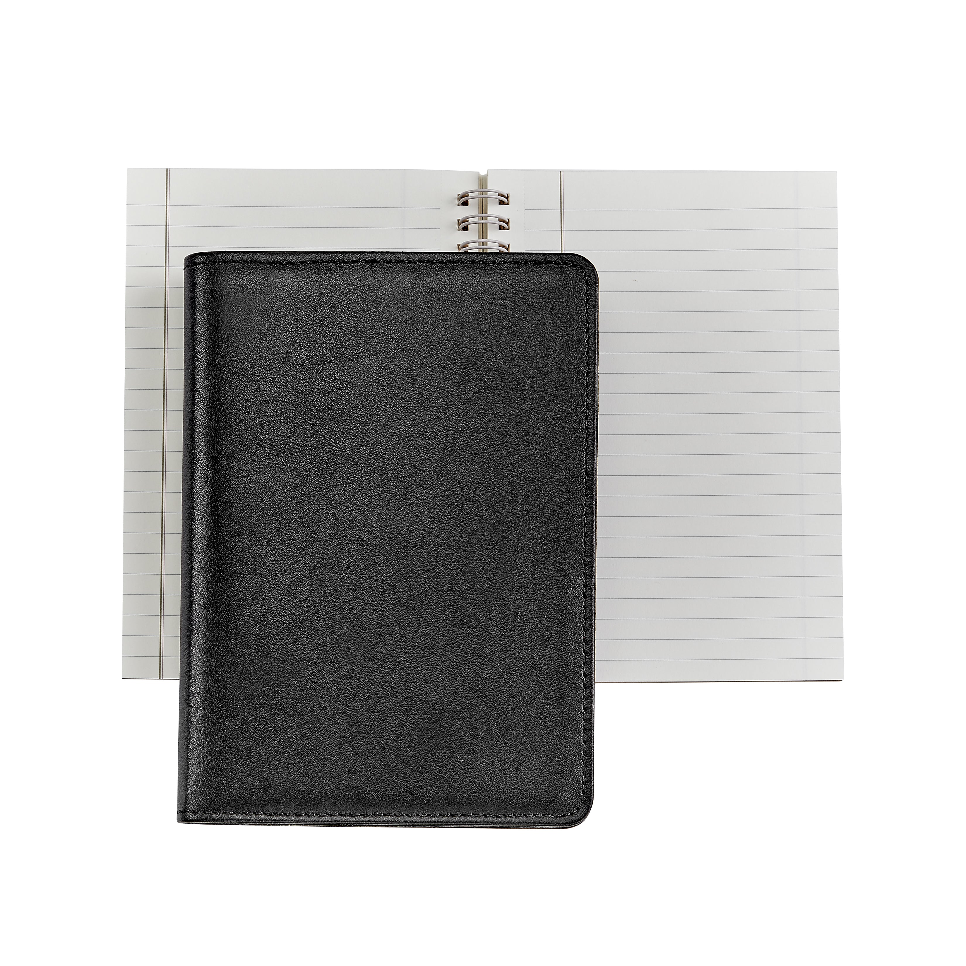 Graphic Image 7 Wire-O-Notebook Black Traditional Leather