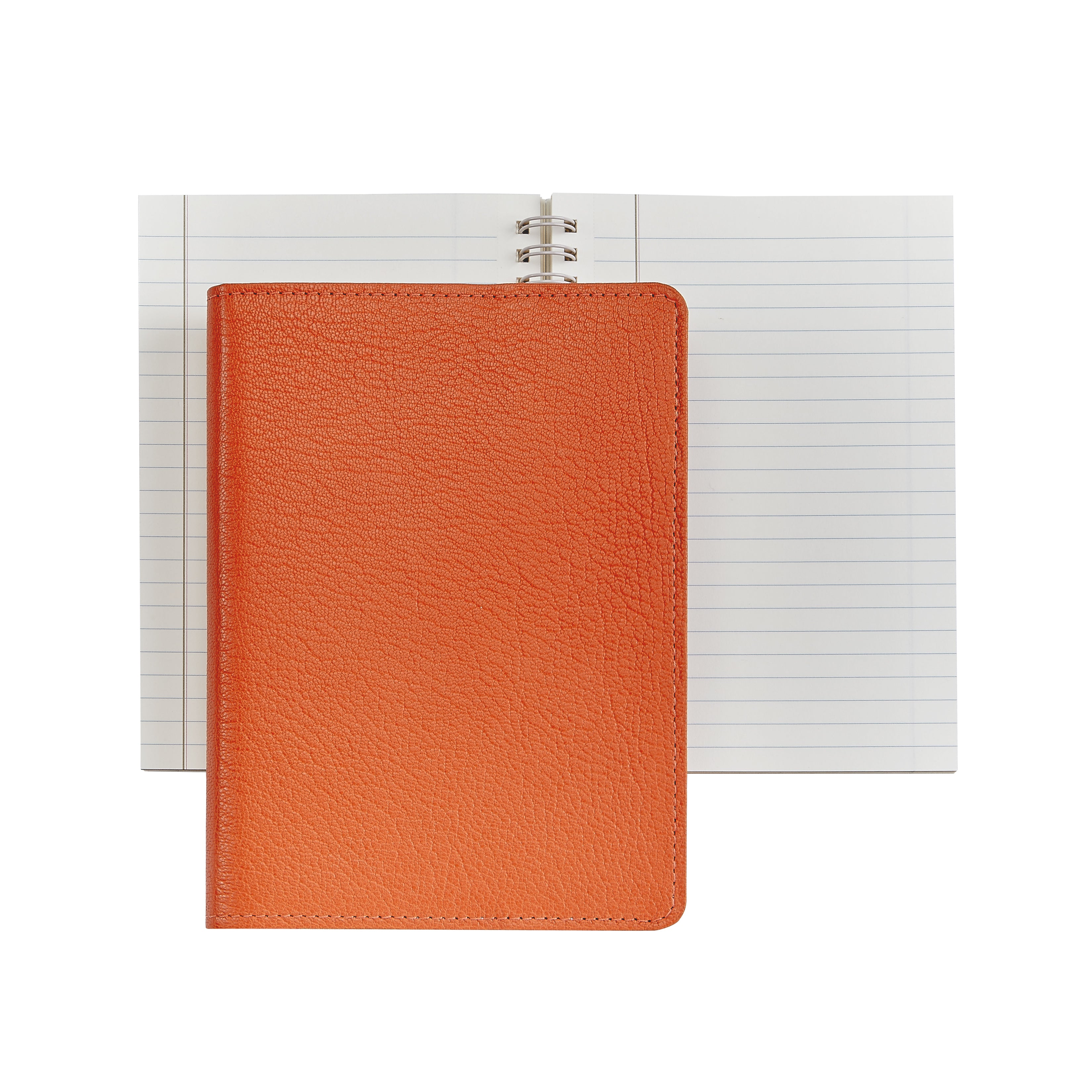 Graphic Image 7 Wire-O-Notebook Orange Goatskin Leather