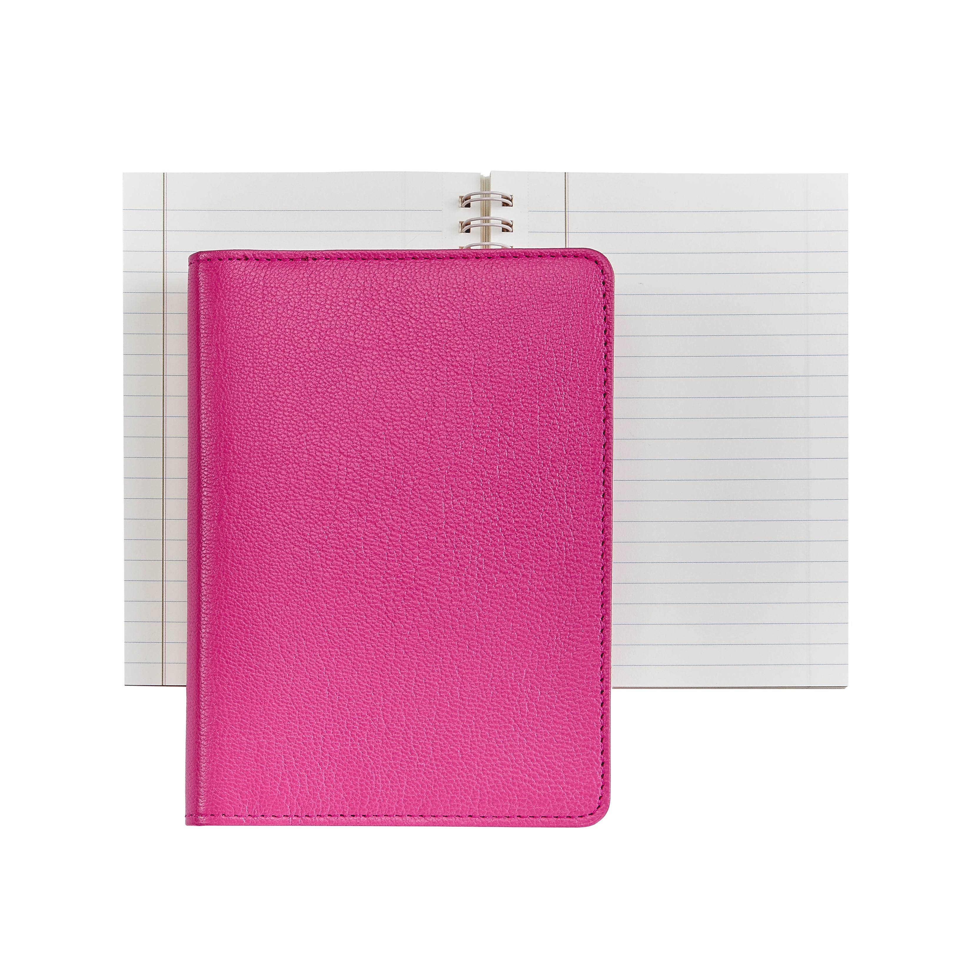 Graphic Image 7 Wire-O-Notebook Pink Goatskin Leather