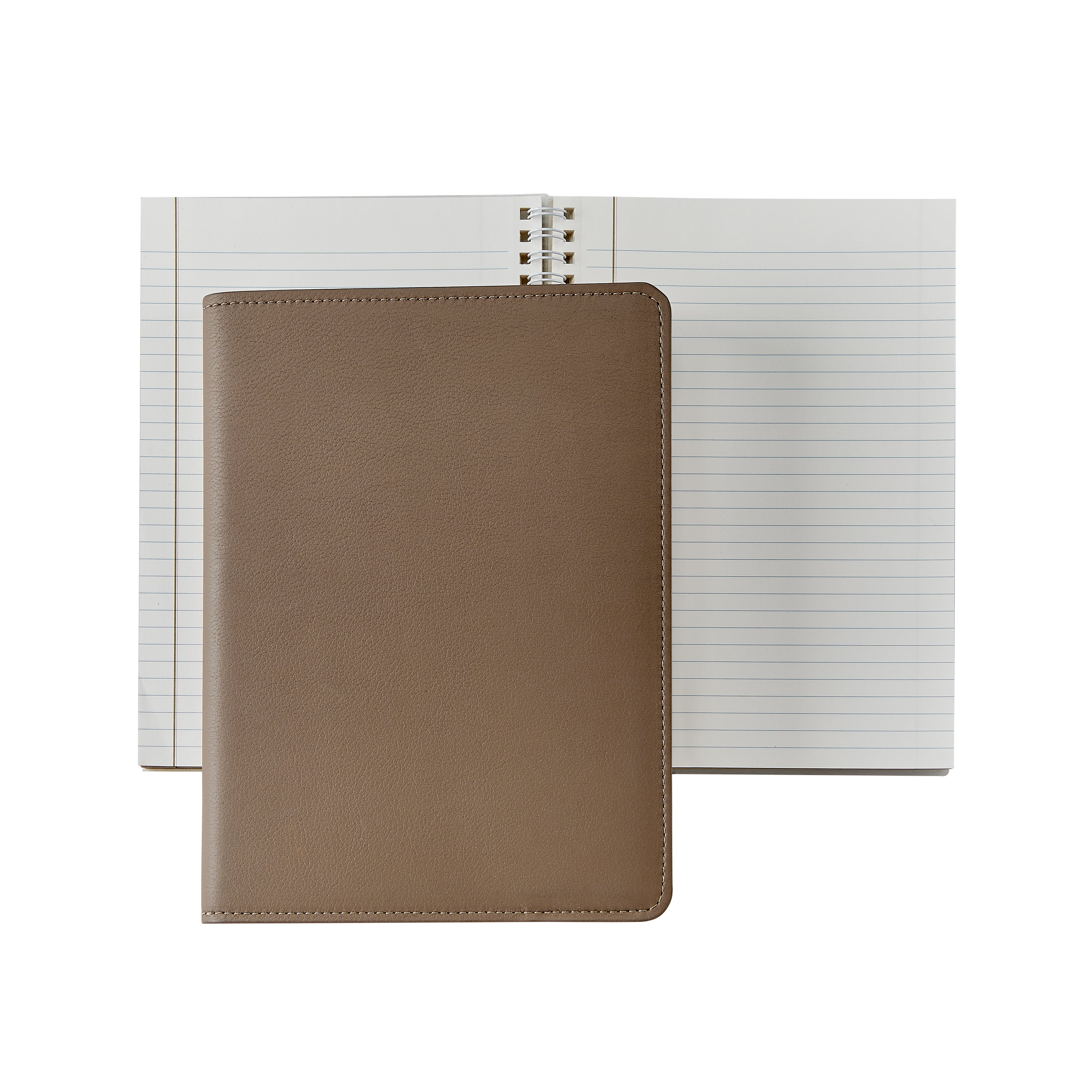 Graphic Image 7 Wire-O-Notebook Taupe Traditional Leather