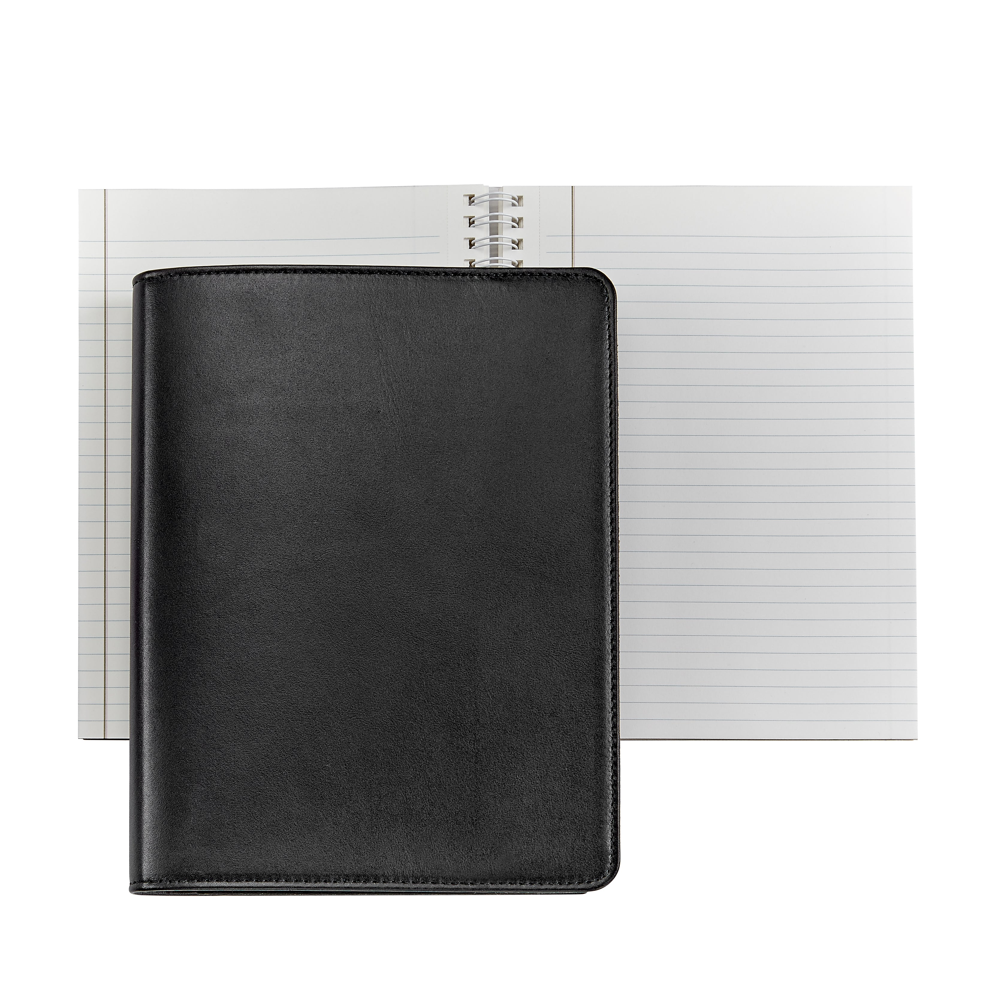Graphic Image 9 Wire-O-Notebook Black Traditional Leather