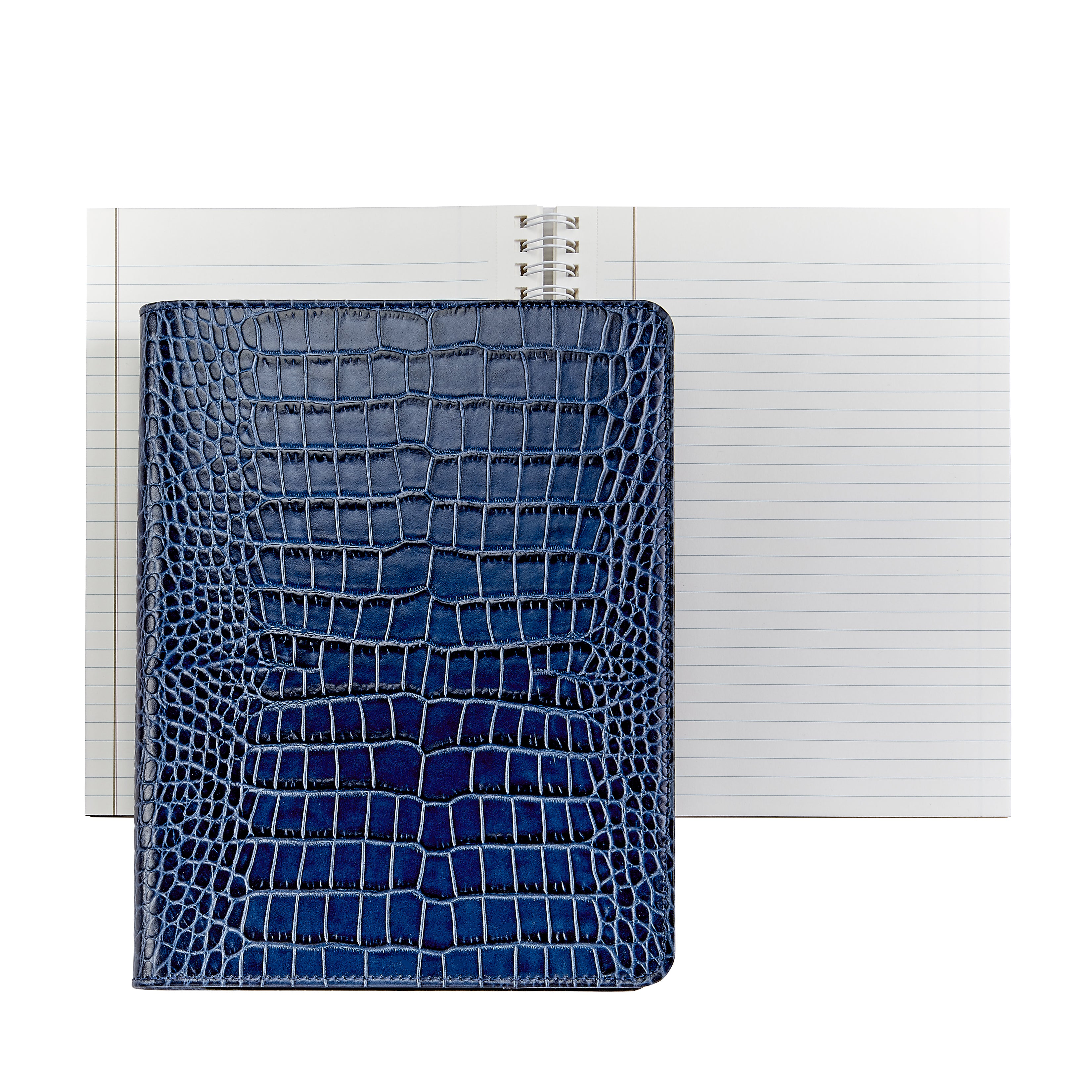 Graphic Image 9 Wire-O-Notebook Sapphire Crocodile Embossed Leather