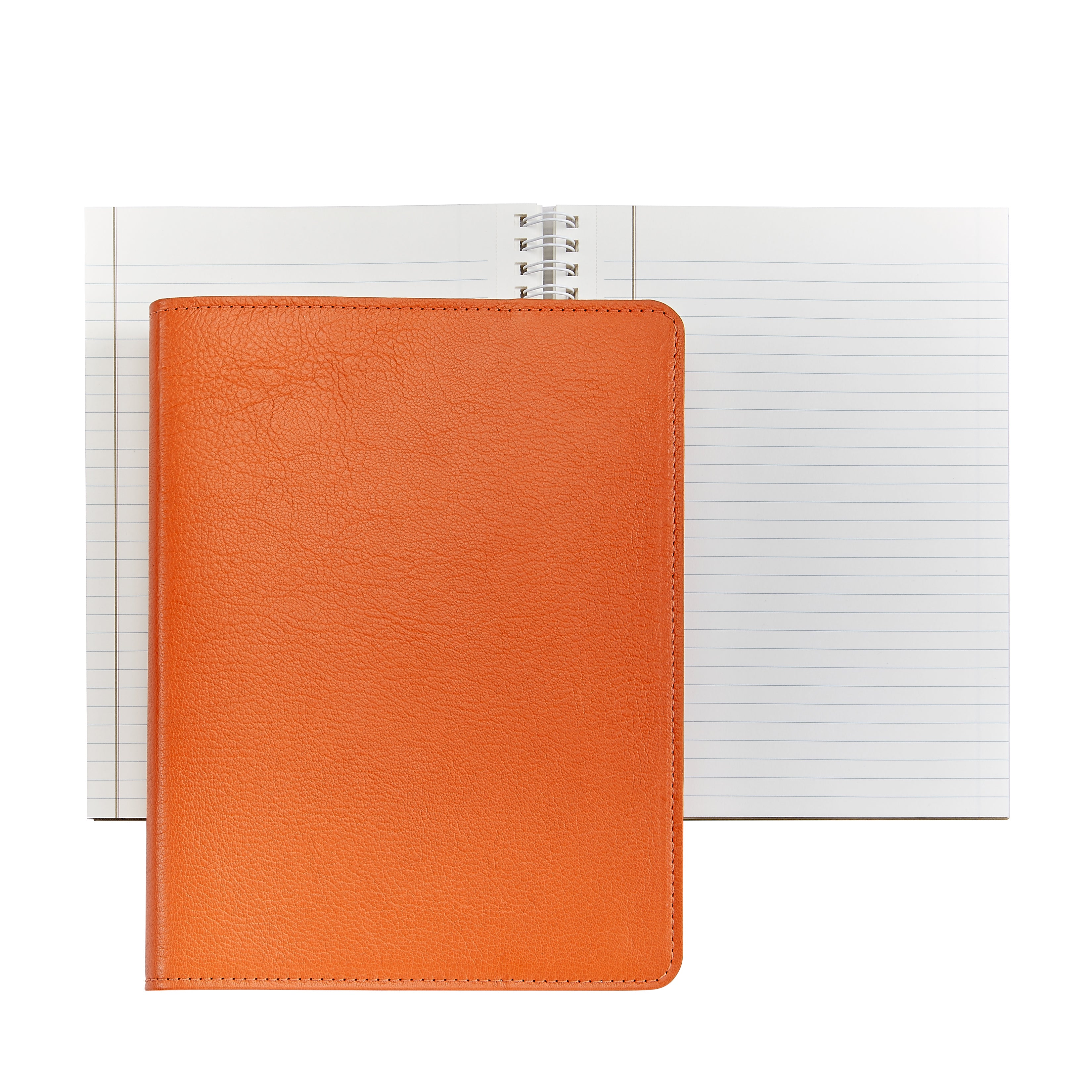 Graphic Image 9 Wire-O-Notebook Orange Goatskin Leather