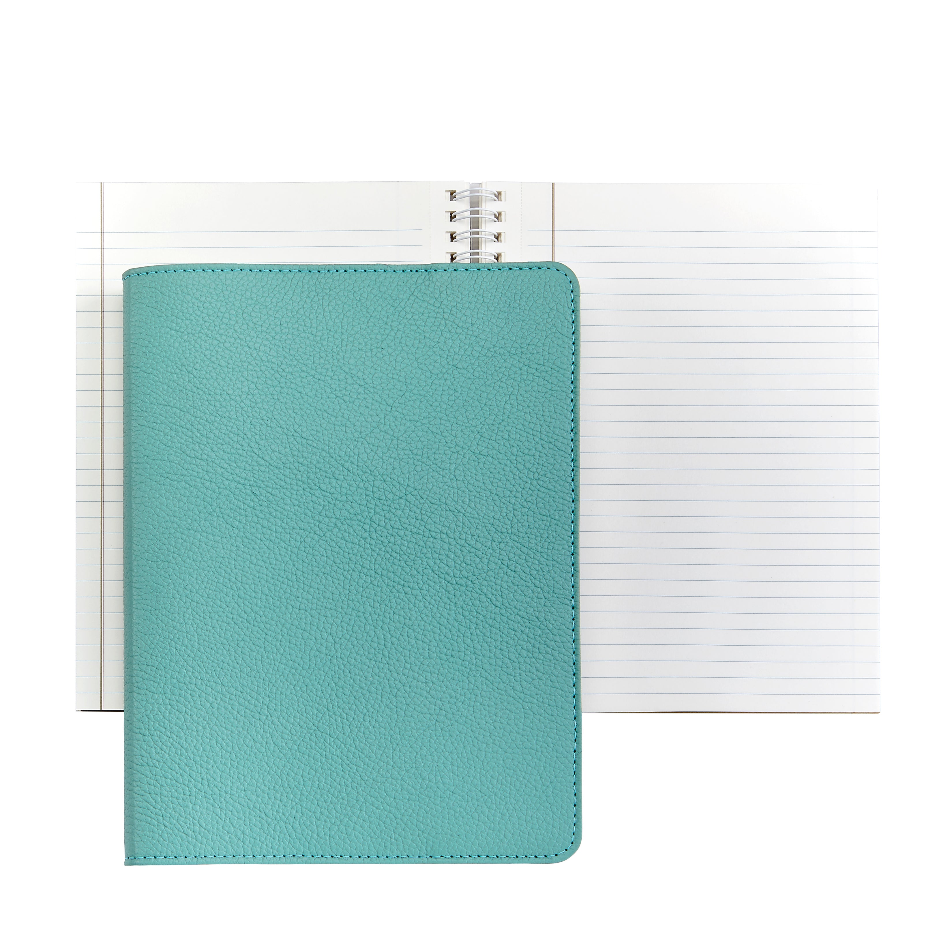 Graphic Image 9 Wire-O-Notebook Robin's Egg Blue Goatskin Leather