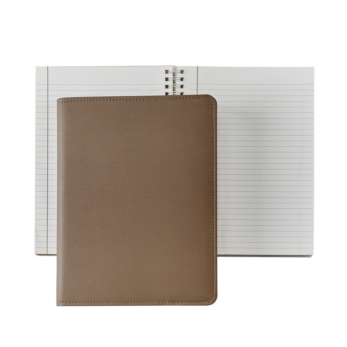 Graphic Image 9 Wire-O-Notebook Taupe Traditional Leather