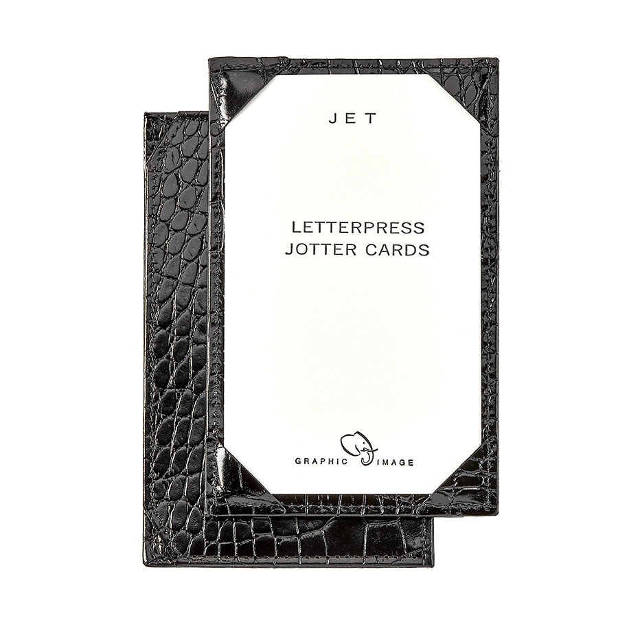 Graphic Image Jotter Black Crocodile Embossed Leather