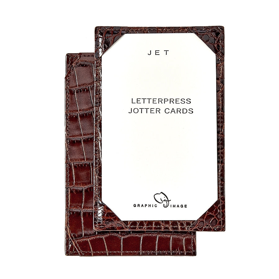 Graphic Image Jotter Brown Crocodile Embossed Leather
