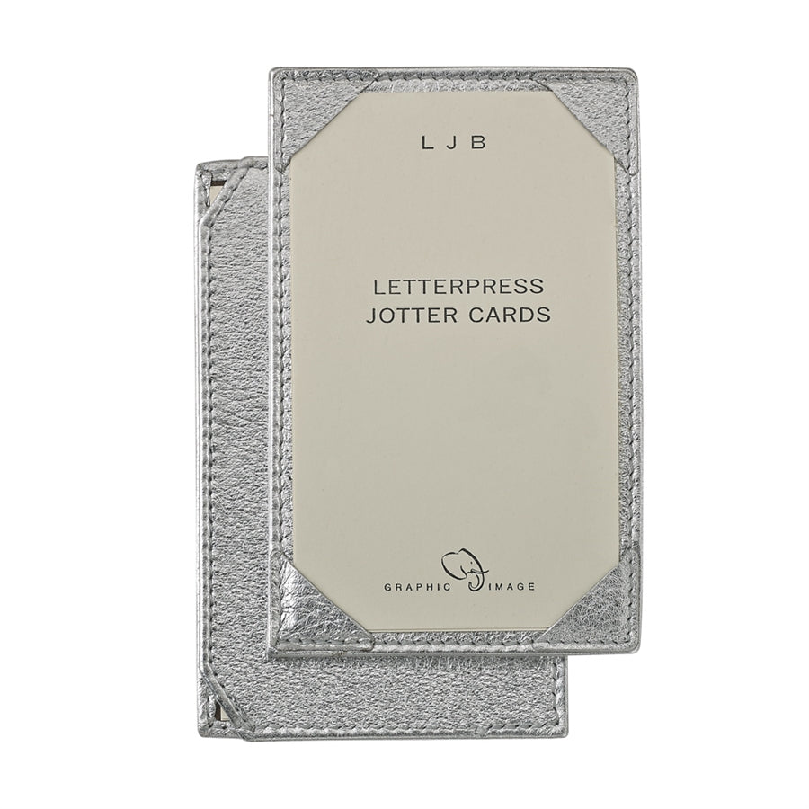 Graphic Image Jotter Silver Metallic Goatskin Leather