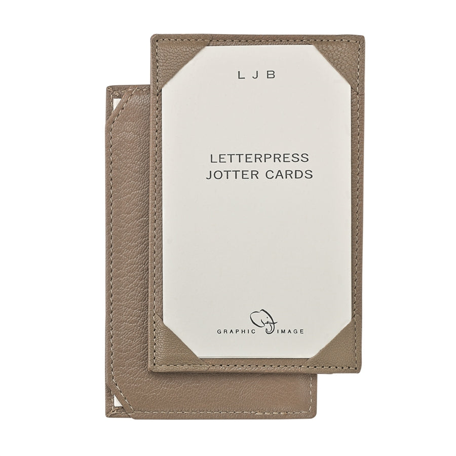 Graphic Image Jotter Taupe Goatskin Leather