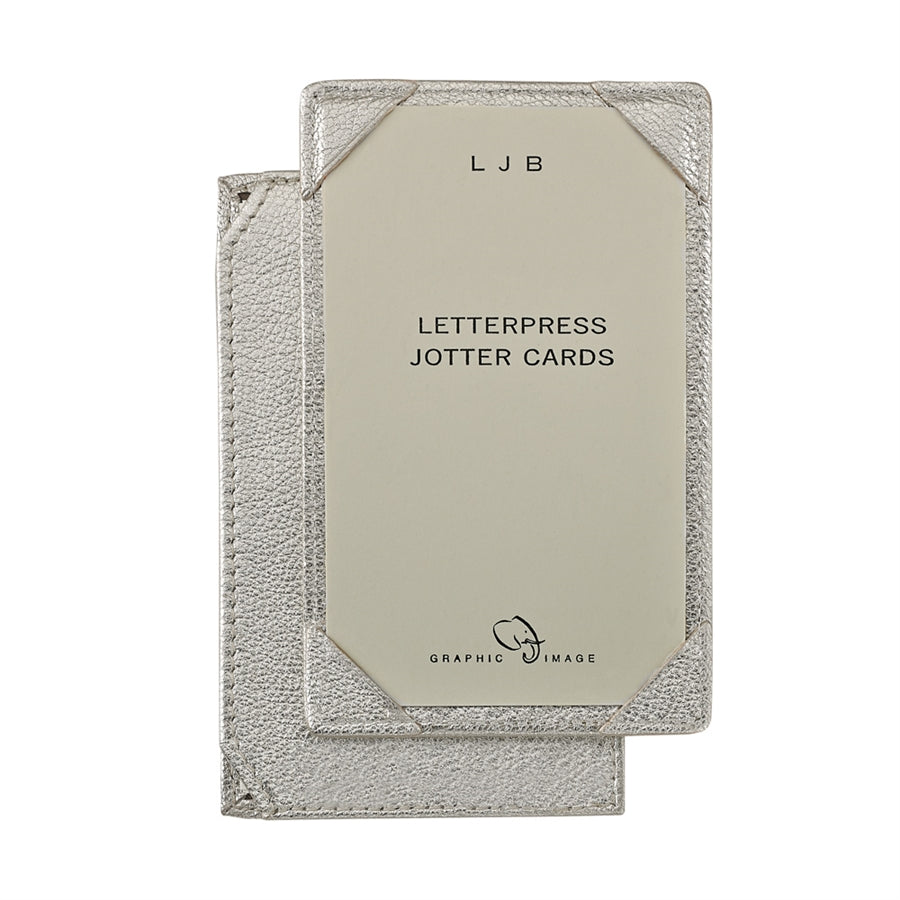 Graphic Image Jotter White Gold Metallic Goatskin Leather