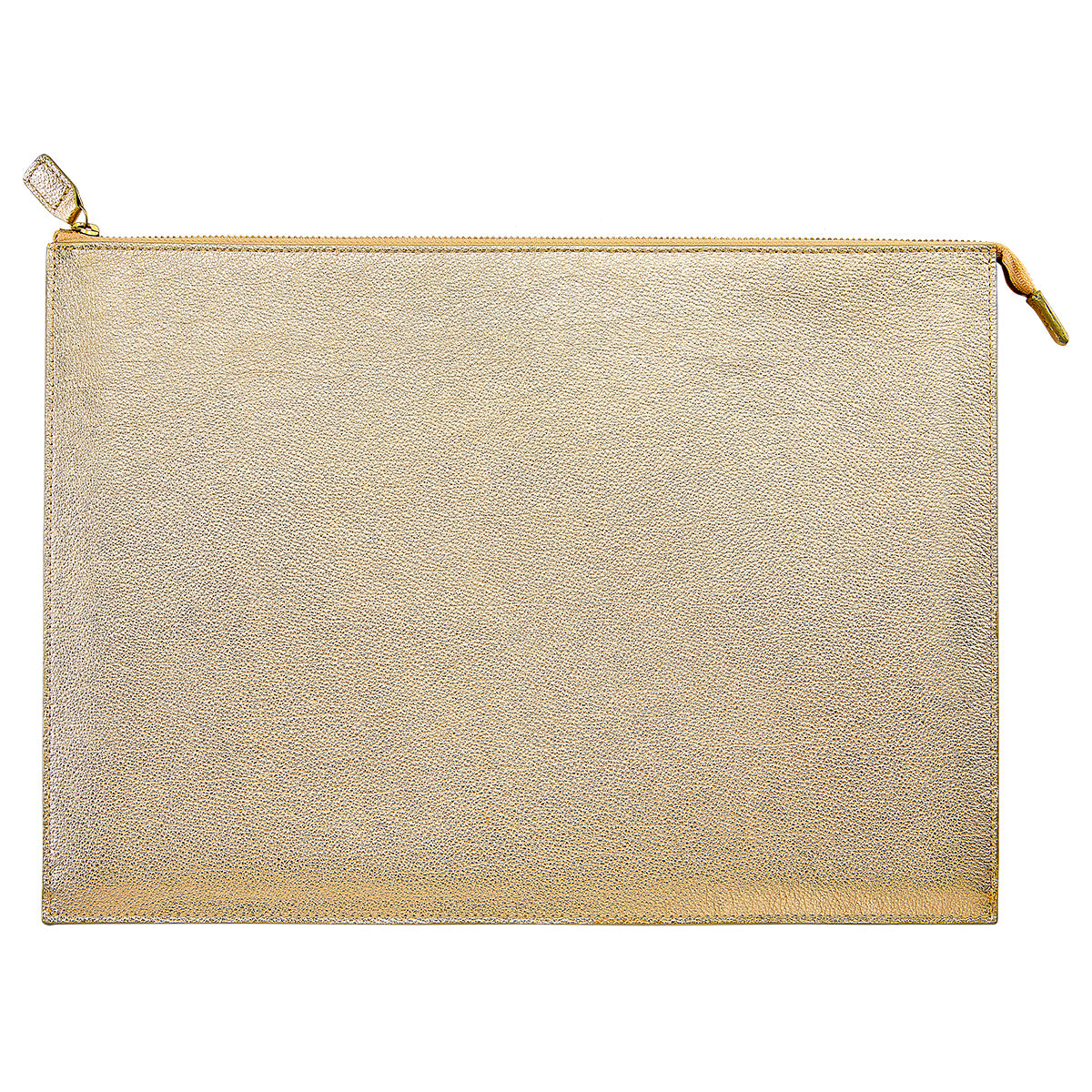 Graphic Image Laptop Case Gold Metallic Goatskin Leather