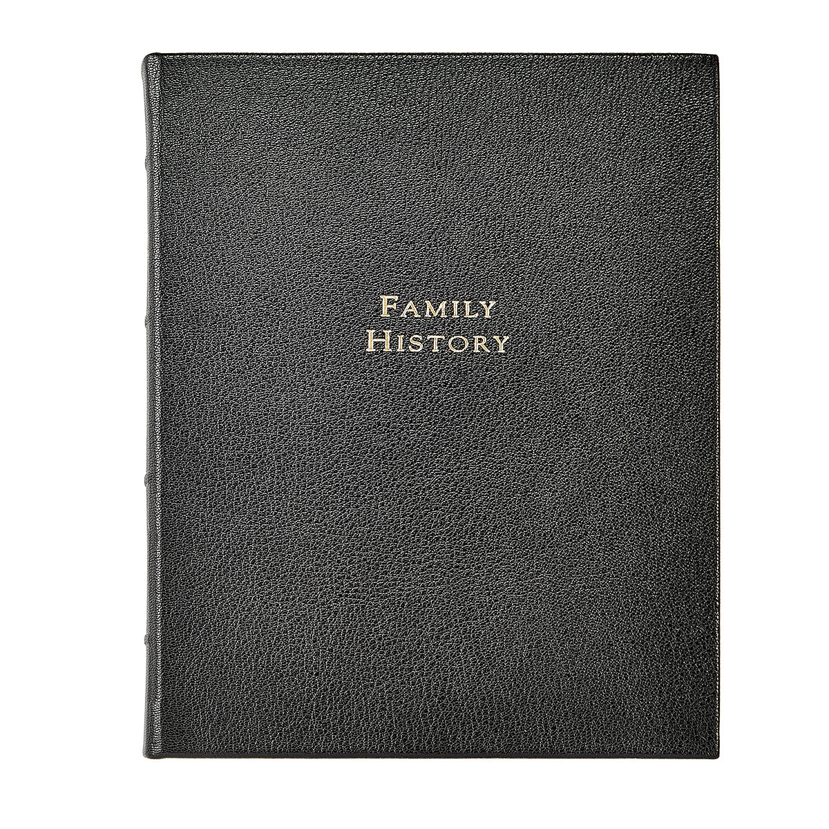 Graphic Image Family History Book Black Goatskin Leather