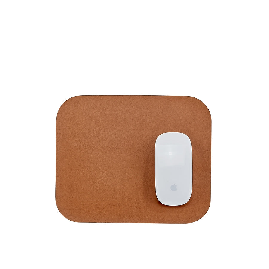 Graphic Image Mouse Pad Tan/Navy Italian Leather