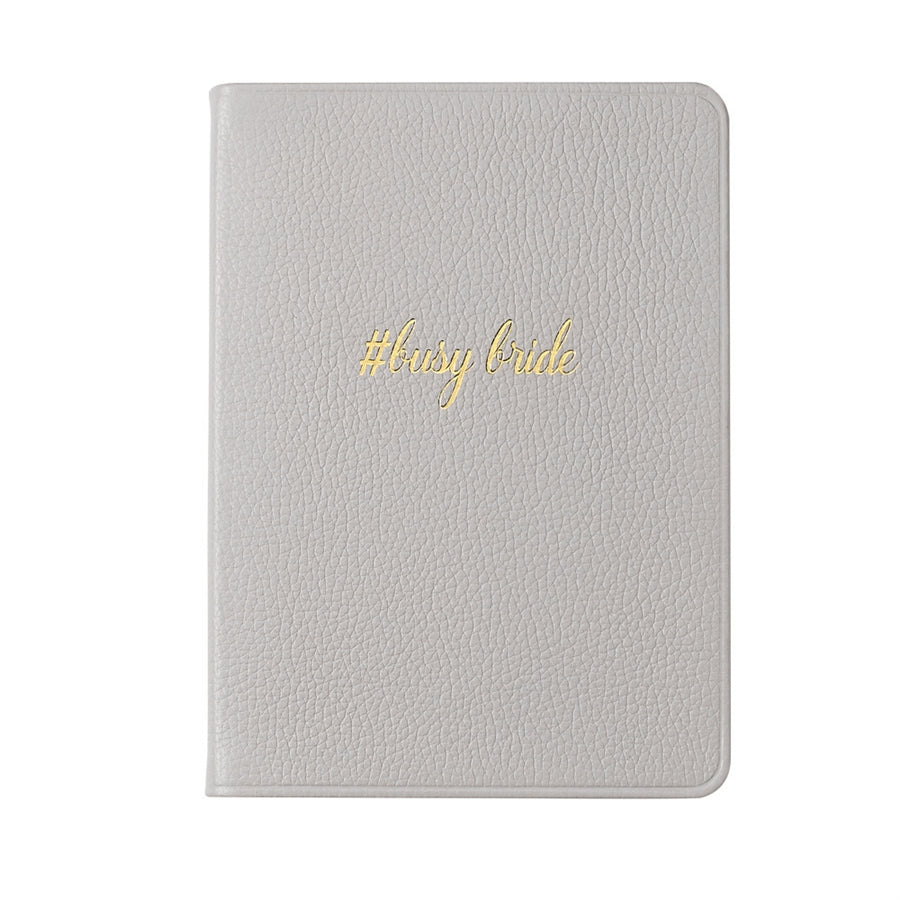 Graphic Image Busy Bride Journal Light Grey Full Grain Leather