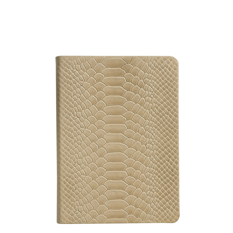 Graphic Image Medium Travel Journal Bone Cayman Embossed Leather