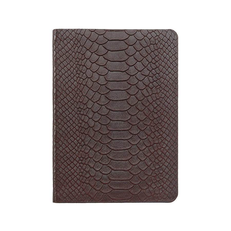Graphic Image Medium Travel Journal Brown Cayman Embossed Leather