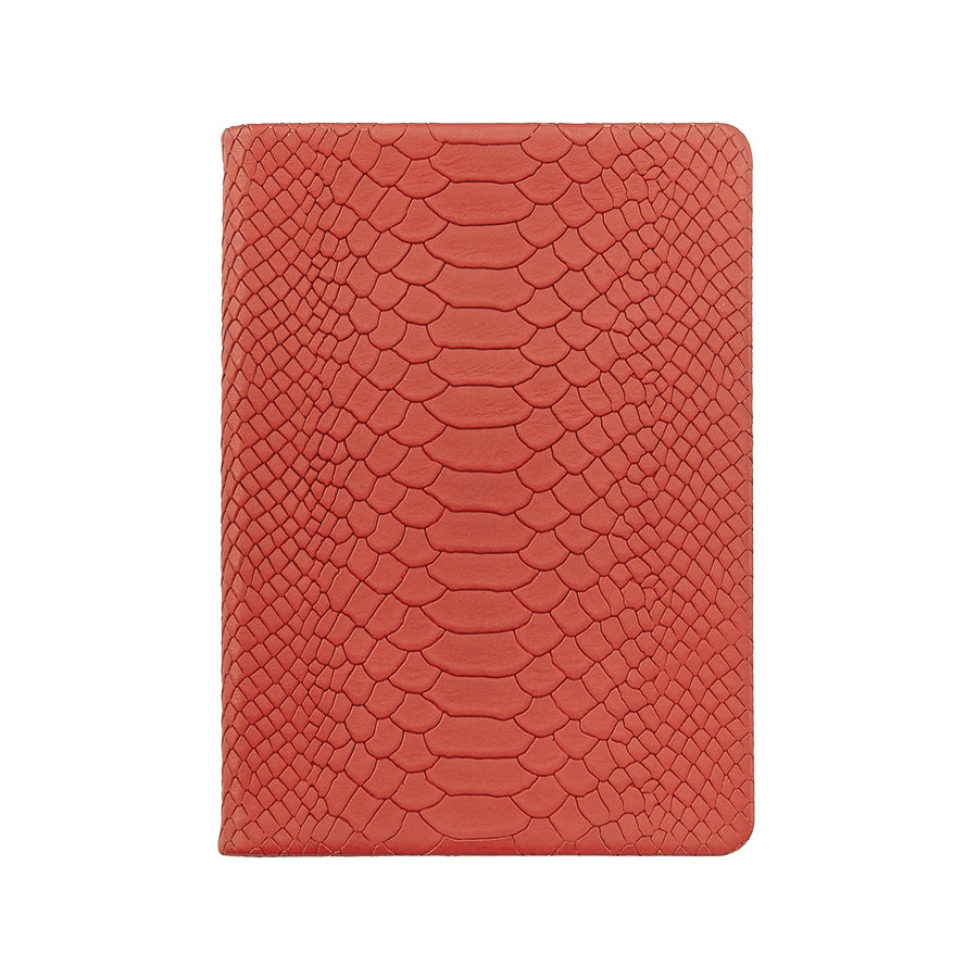 Graphic Image Medium Travel Journal Orange Embossed Python Leather