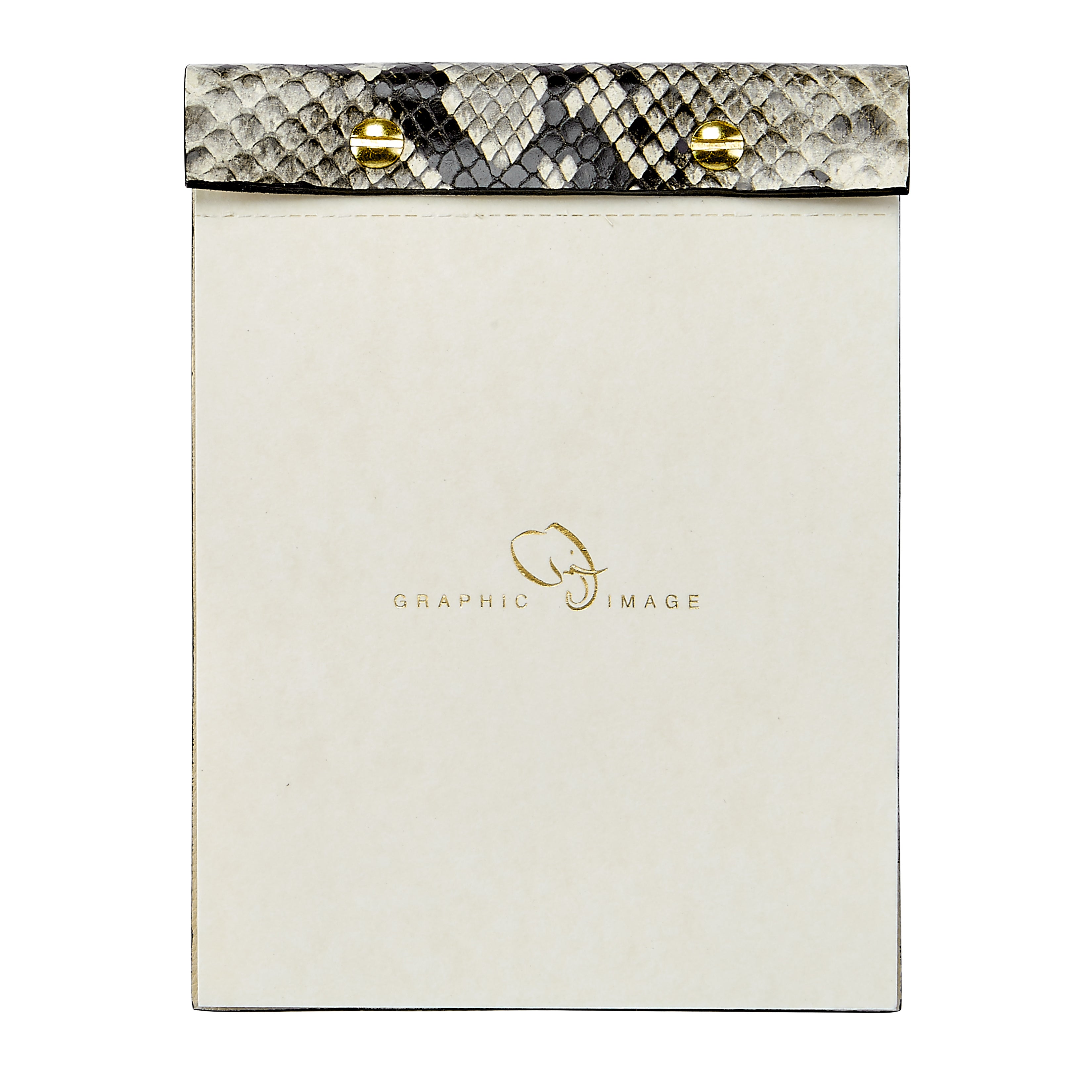 Graphic Image Desk Notepad Natural Italian Printed Python Leather