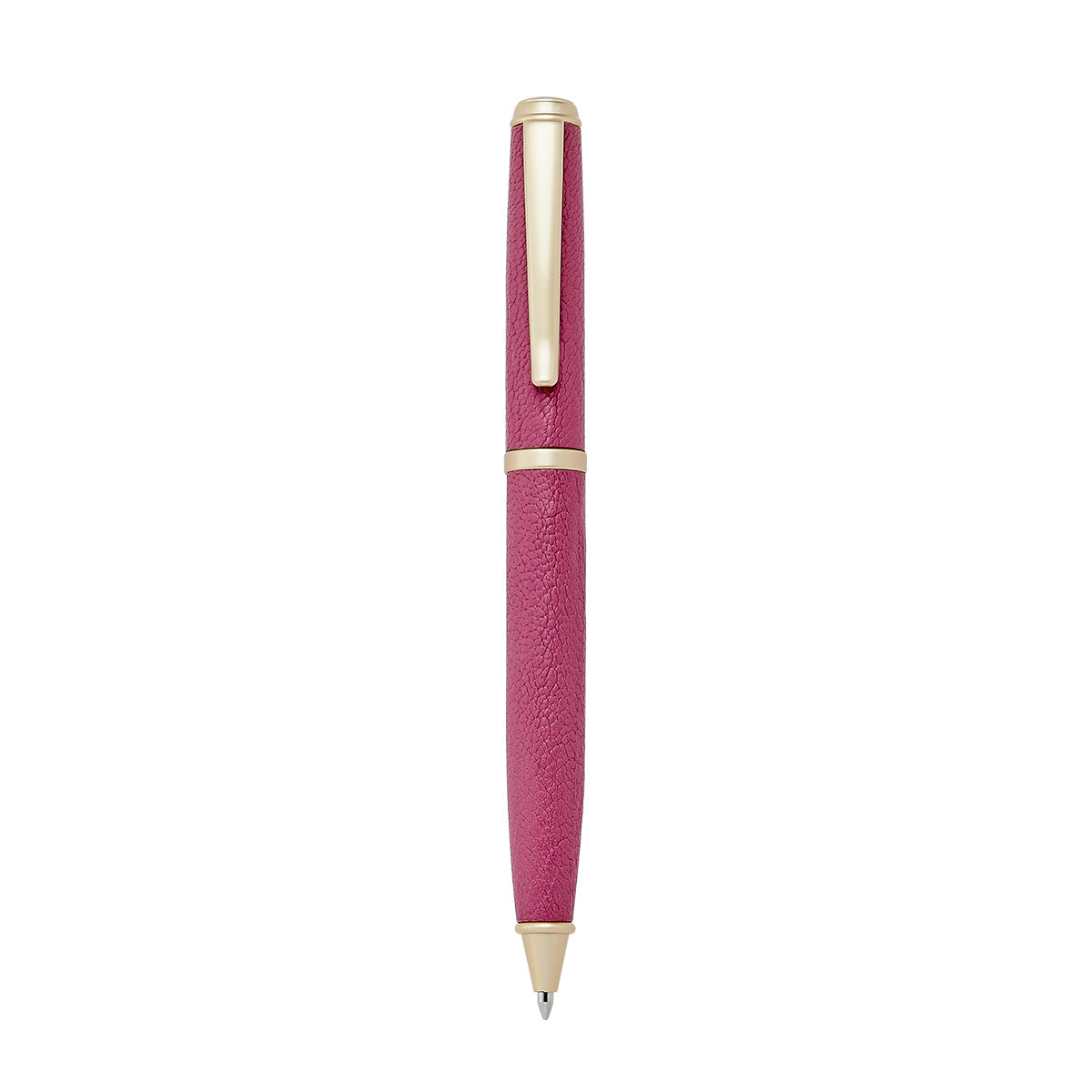Graphic Image Leather Wrapped Pen Pink Pebble Goatskin Leather