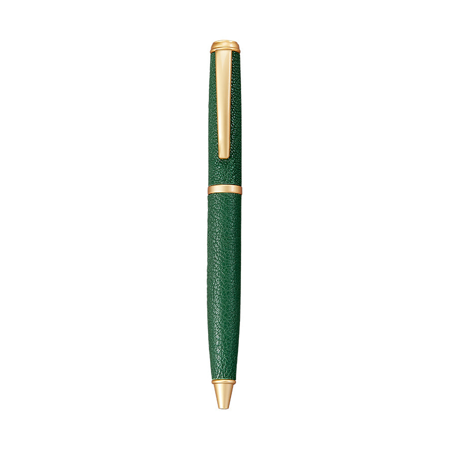 Graphic Image Leather Wrapped Pen Green Goatskin Leather