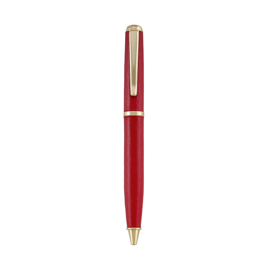 Graphic Image Leather Wrapped Pen Red Traditional Leather