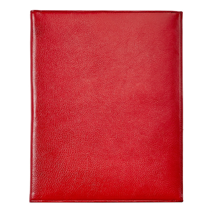 Graphic Image Large Portfolio Red Italian Hand Stained Leather