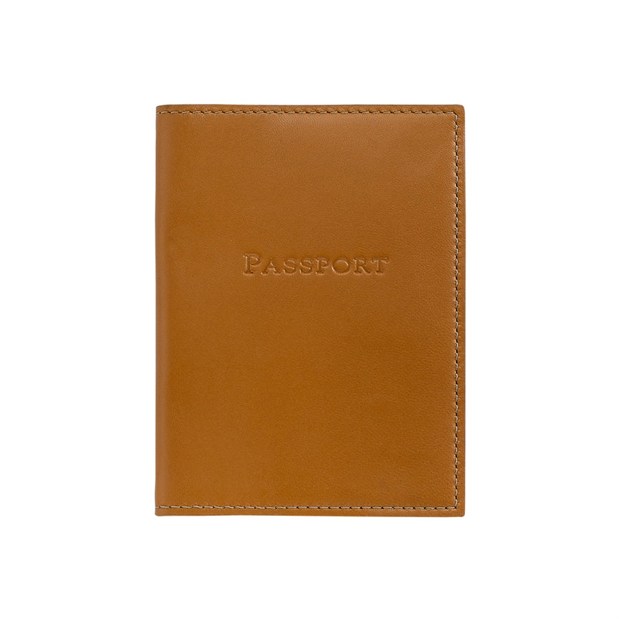 Graphic Image Passport Holder British Tan Traditional Leather
