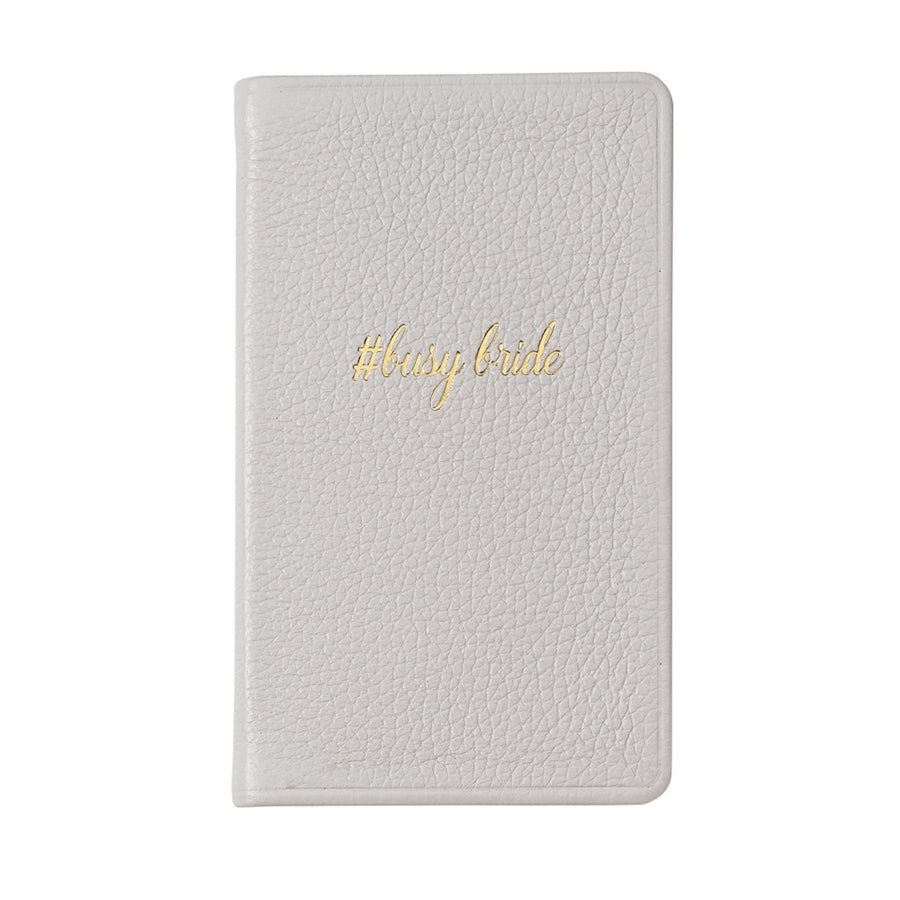 Graphic Image Busy Bride Pocket Notes Light Grey Full Grain Leather
