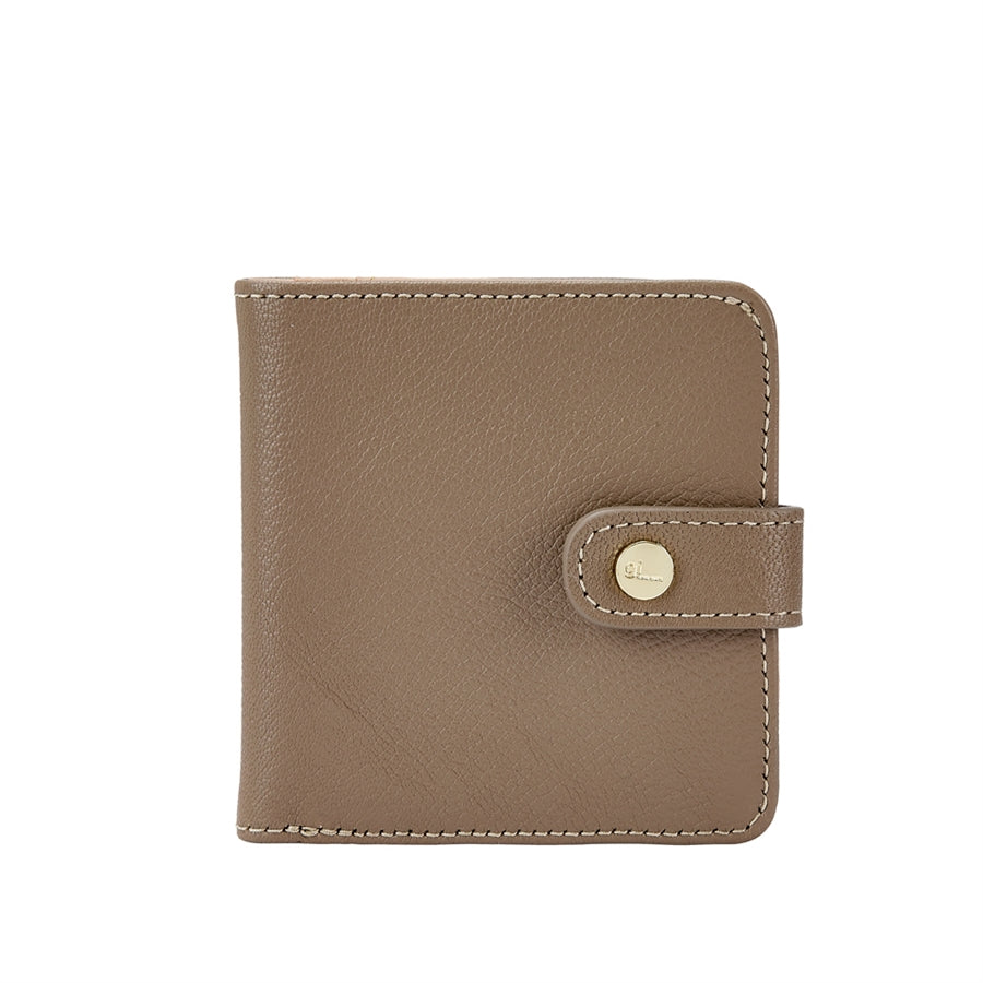 Graphic Image Quinn Wallet Taupe Goatskin Leather