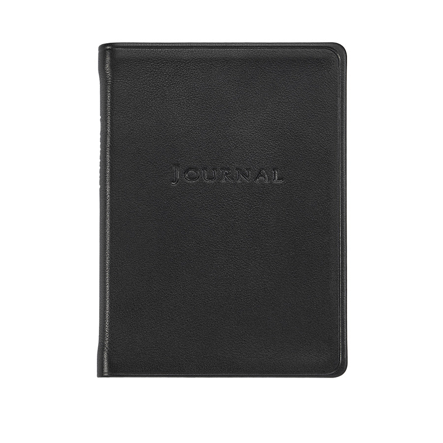 Graphic Image Small Journal Black Traditional Leather