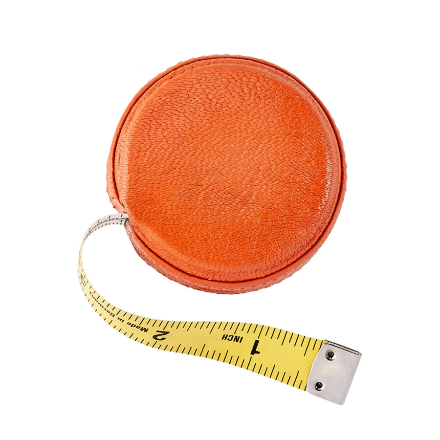 Graphic Image Tape Measure Orange Goatskin Leather
