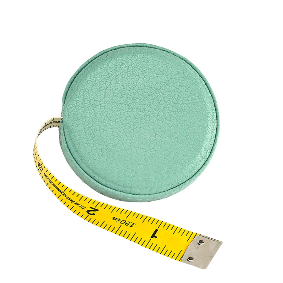 Graphic Image Tape Measure Robin's Egg Blue Goatskin Leather