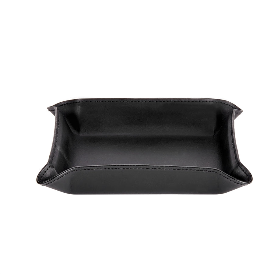 Graphic Image Moldable Leather Catchall Tray Black Bonded Leather