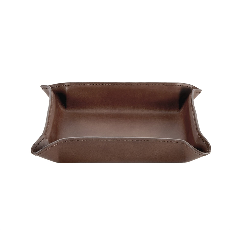 Graphic Image Moldable Leather Catchall Tray Brown Bonded Leather