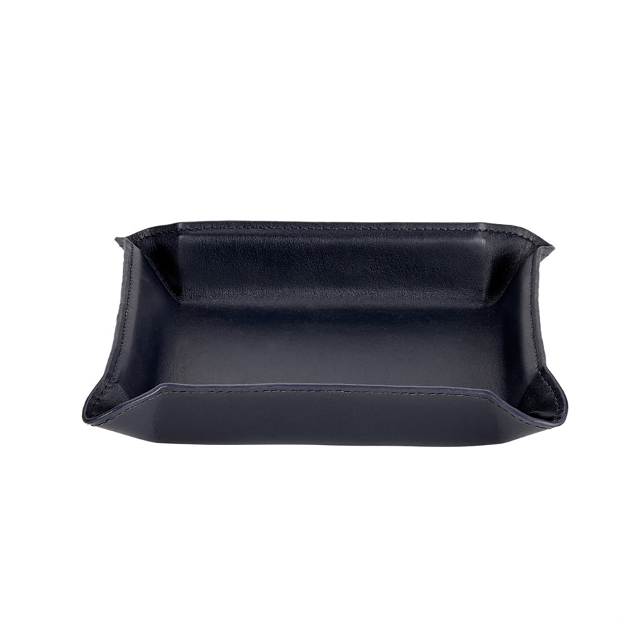 Graphic Image Moldable Leather Catchall Tray Navy Bonded Leather