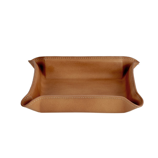 Medium Leather Catchall Tray | Navy Bonded Leather – Graphic Image