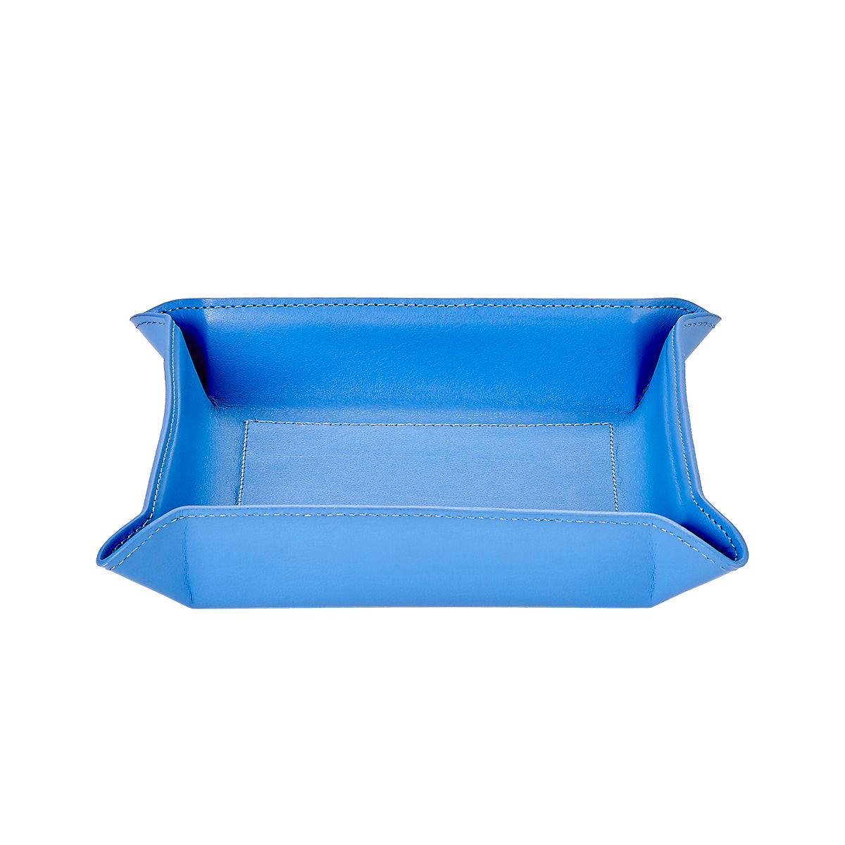 Graphic Image Moldable Leather Catchall Tray Blue Bonded Leather