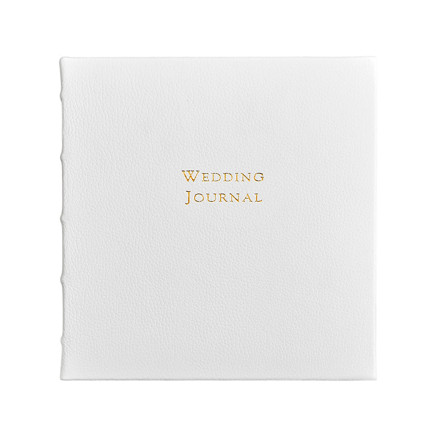 Graphic Image Wedding Journal White Pebble Grain Leather