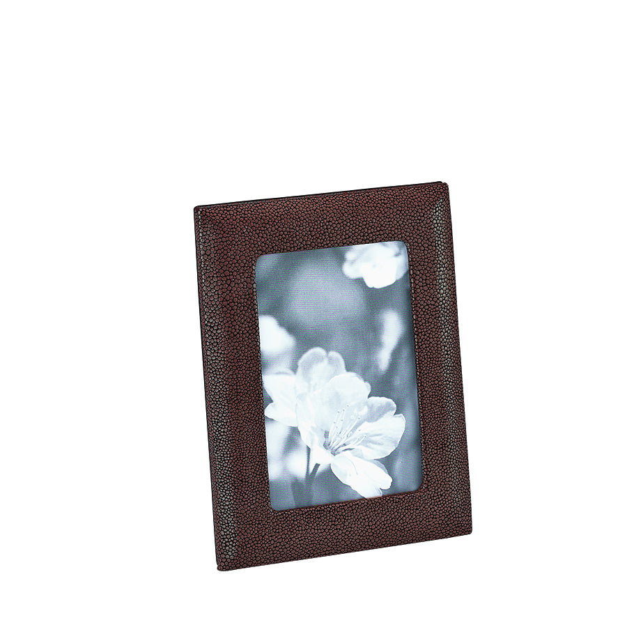 Graphic Image 4 X 6 Profile Studio Frame Brown Shagreen Leather