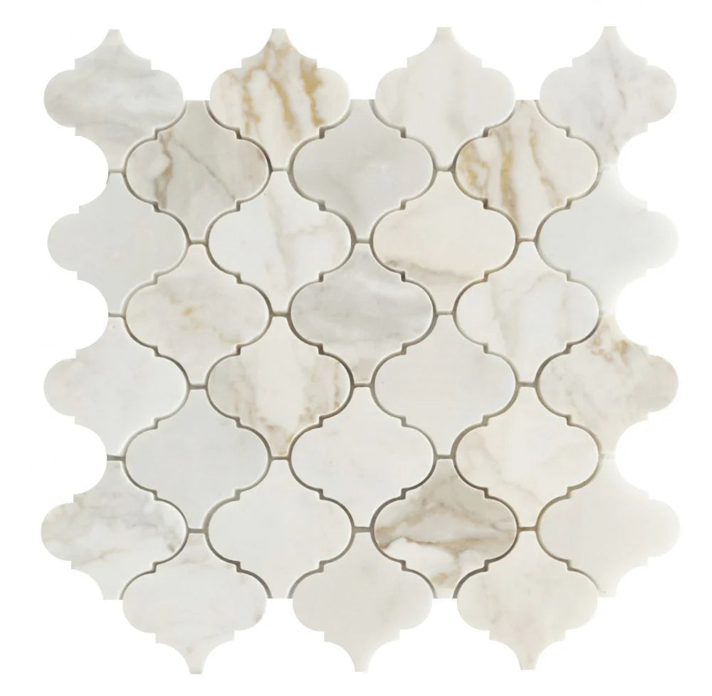 Arabesque Calacatta Gold 12" x 12" Mosaic Tile