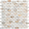 Calacatta Gold Brick Mosaic Backsplash Wall Tile 1x2"