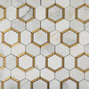 Calacatta Gold Marble 3" Hexagon Polished Mosaic Tile