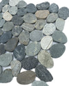 Earth Ton Color Tumbled Flat Pebble Mosaic 12" x 12"