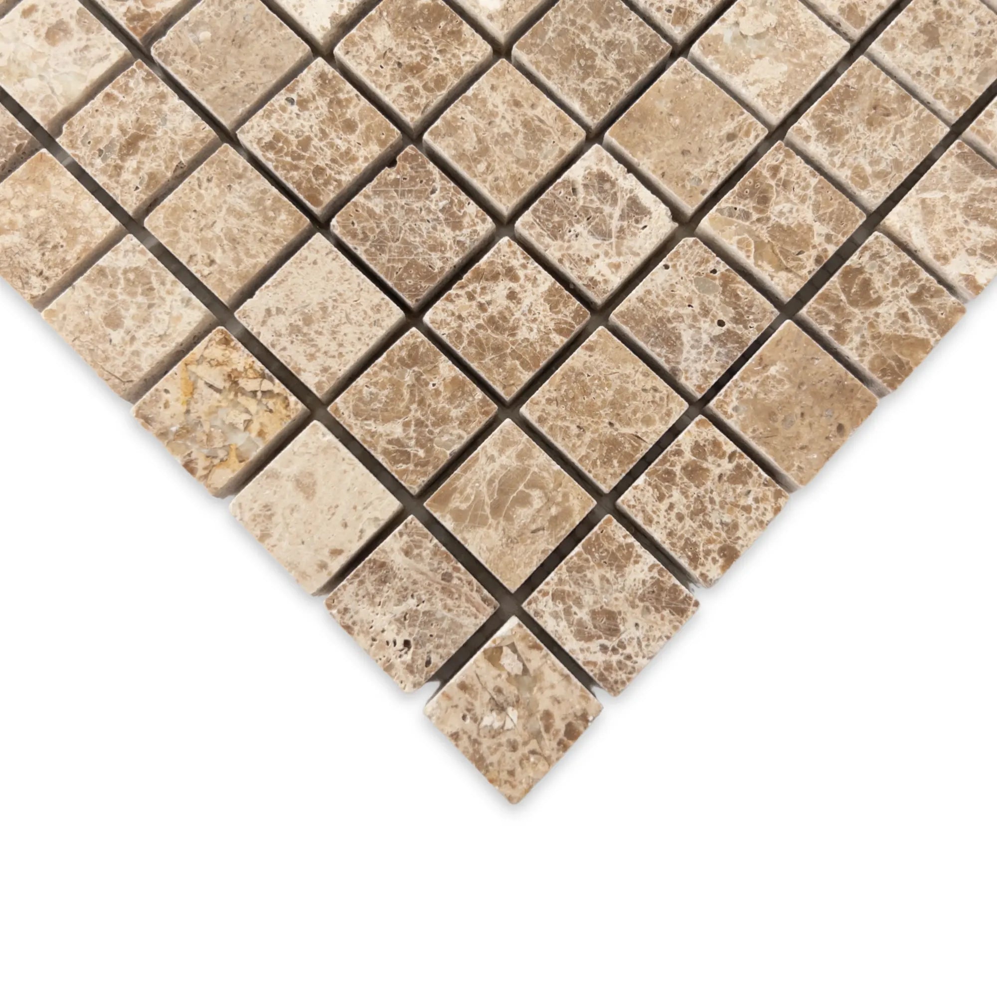 Emperador Light Marble 1x1 Polished Square Mosaic