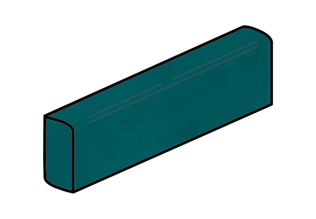 Joy 3”x10” Ceramic Single Bullnose Trim Tile Peacock Green