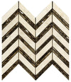 Noble White Cream Chevron Mosaic Tile - Large