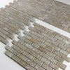 Noce Travertine Tumbled Brick Mosaic Tile 1x2"