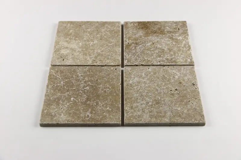 Noce Travertine Tumbled Exterior Pool Paver 16X16" 1 1/4"